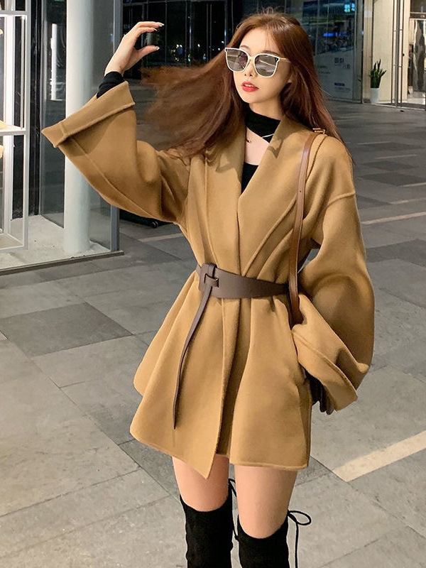 特大码风衣外套女300斤胖mm春秋呢子大衣毛呢外套洋气斗篷上衣潮|undefined
