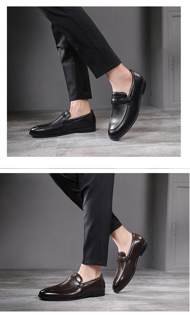 Young small leather shoes slip-on men's shoes casual shoes_voghion.com