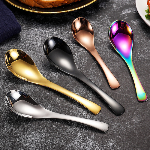304 stainless steel spoon thickened deep spoon head household drinking spoon palace round head children's spoon tableware wholesale