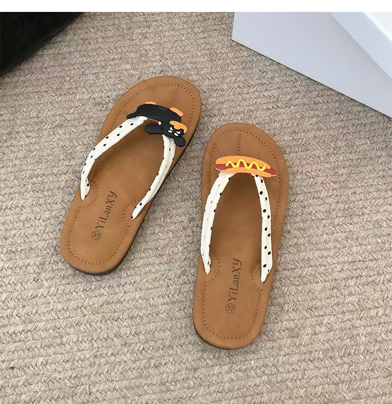 Transfronterizos lindos dulces de dibujos animados nuevas zapatillas de clip de pies de alto valor de cara zapatillas de ocio al aire libre zapatillas frías