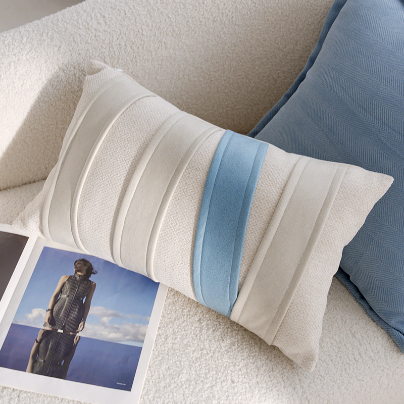 Medieval simple dibujos animados para niños almohada azul crema almohada sofá ventana flotante almohada funda cama almohada núcleo