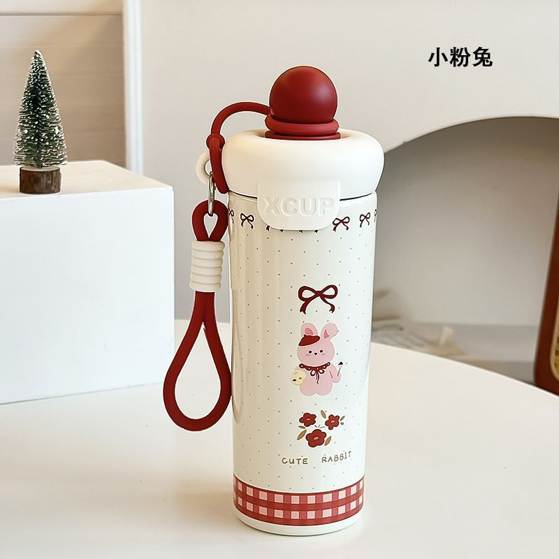 316不锈钢便携吸管保温杯高颜值浮球创意水杯大容量带提绳水杯子|undefined