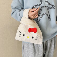 可爱卡通猫咪手提包 ins少女心甜美大容量毛绒绒背心包时尚手提包