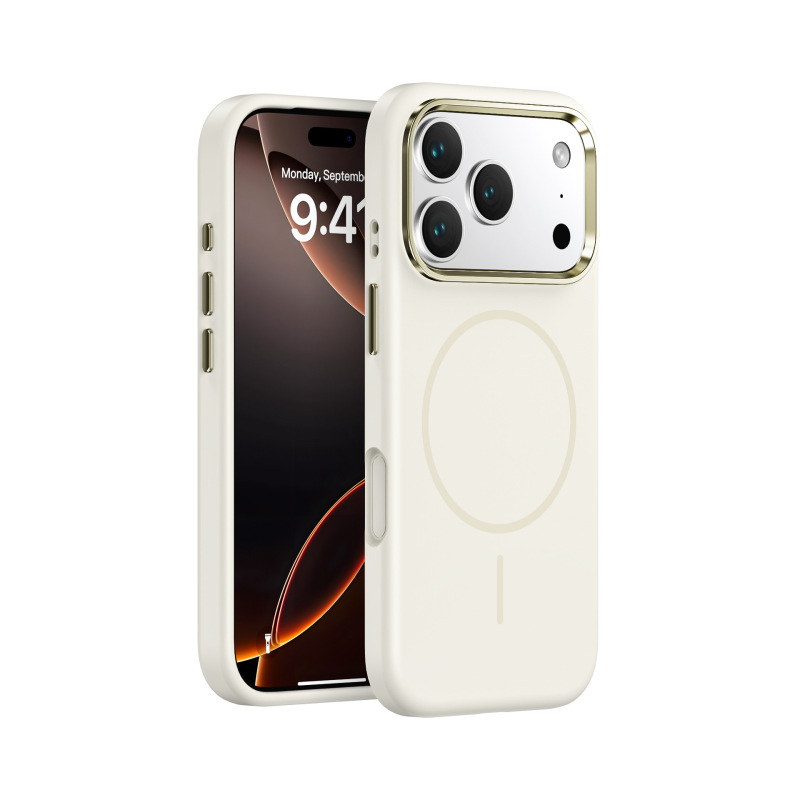 新しい iPhone17Air 携帯電話ケース金属レンズ磁気吸引ハイエンド Apple 17 液体シリコーン保護カバー|undefined