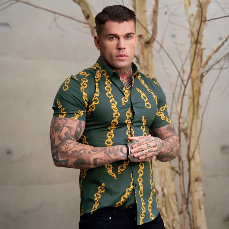 retro fashionable men's casual summer shirt