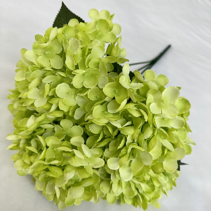 5頭の梅宇のアジサイのシミュレーションの花の単枝の大きいアジサイの結婚式場は装飾の花の列を飾って毛布の造花を磨いています。|undefined