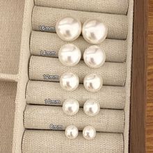 Flat round pearl earrings female 2023 earrings sense ear羳