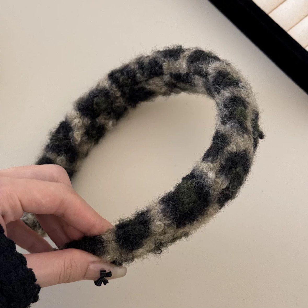 Caqui Leopard Cordero Cachemire Hair Band