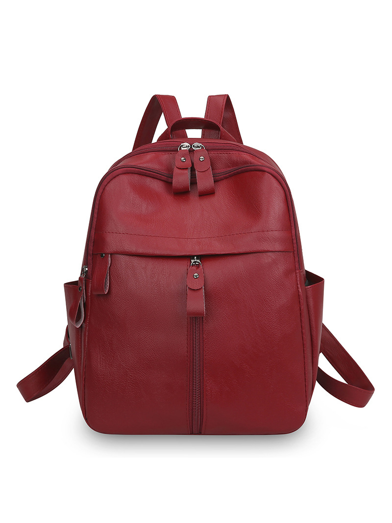 Capacious retro fashionable universal polyurethane waterproof backpack, Korean style