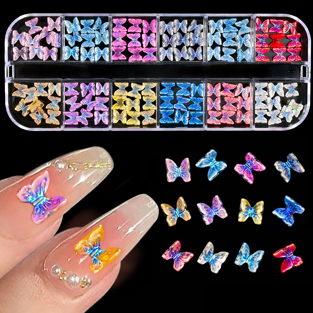 Symphony Streamer Butterfly 108 Nail Art Accessories Resin Colorful Bow Tie Accessories Mobile Phone Case Nail Art Small Decorations