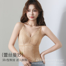 法式性感纯欲风蕾丝花卉吊带背心女带胸带可外穿内搭修身显瘦上衣