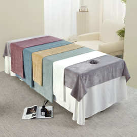 加厚绒宝宝绒床单美容院专用带洞水晶绒美容院按摩床床单足浴按摩