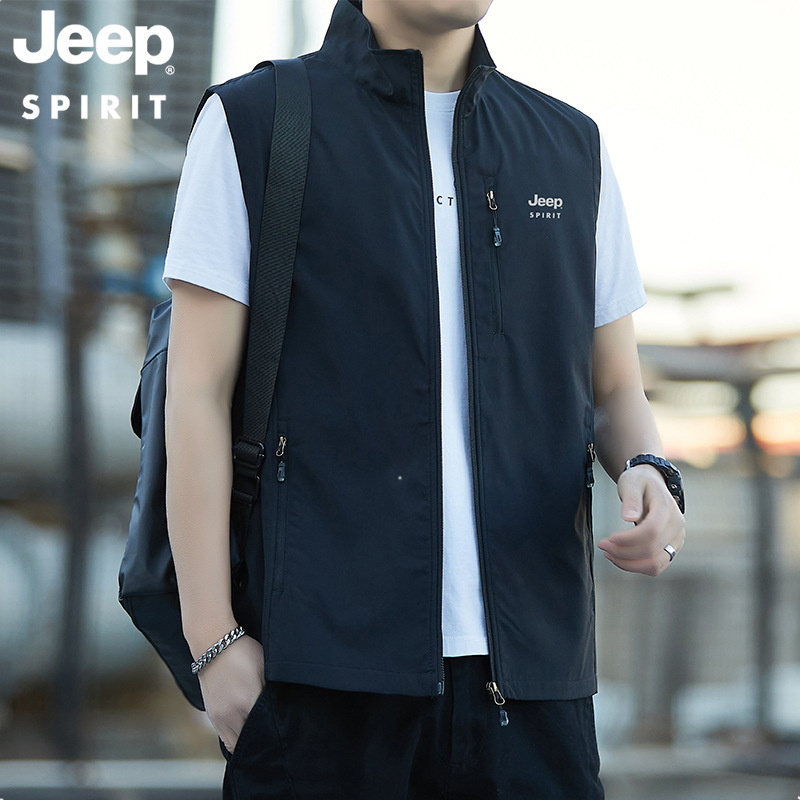 JEEP SPIRIT男士休闲马甲新款秋冬男装简约钓鱼马夹男DV7629|undefined