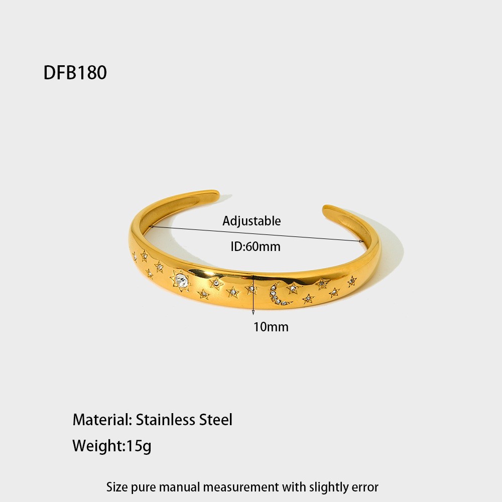 18g Weight 0.03µm-0.05µm Gold Plating Thickness PVD Coated Gold Plating Process 18K Real Gold Plated Plating Material Zircon Inlay Material Bangle Classification 1 Piece Quantity Casual, Holiday, Daily, Street Occasion 304 Stainless Steel Material Geometric Pattern Women's Gender Retro, Classic Style Style Mixed Metal, Plating, Hammered Craft Retro Classic Style Geometric 304 Stainless Steel 18K Gold Plated Bangle In Bulk 3