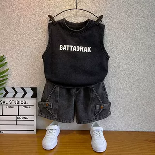 儿童装男童2026新款无袖背心套装痞帅小童宝宝夏季时髦衣服两件套