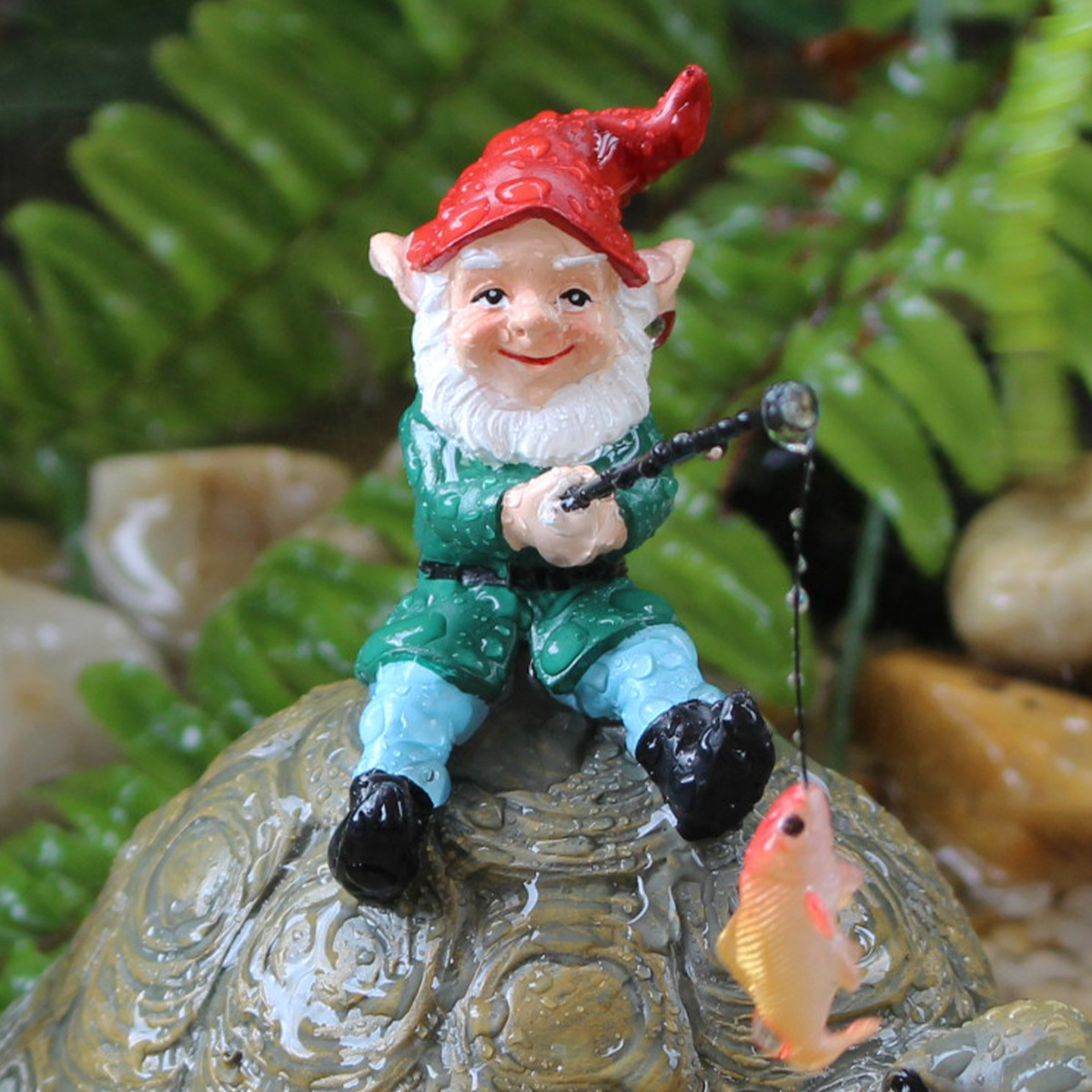  new resin ornaments courtyard decoration gardening gnome mount turtle fishing dwarf statue micro-landscape now