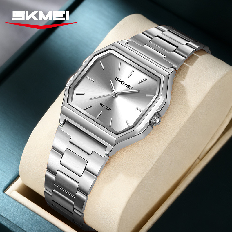 Reloj transfronterizo de comercio exterior de los Estados Unidos, reloj de cuarzo de acero cuadrado impermeable, reloj de negocios simple fuente al por mayor