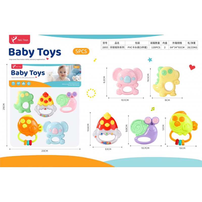 Sonajero Infantil de Animales de Dibujos Animados de Plástico Giratorio, Con Sonido para Bebés