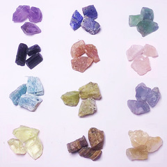 Wholesale natural crystal raw stone gravel, amethyst rose quartz punched DIY pendant, men's and women's crystal jewelry