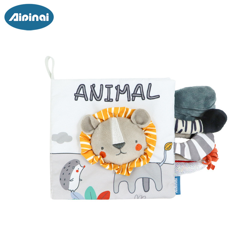 Aipinqi New Baby Visual Black and White Tail Cloth Book Baby Tear Not Rot Early Education Pop-up Book Cognitive Toy