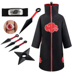 火影忍者服暁組織紅雲衿マントcos服宇智波イタチマントハロウィーン演技服