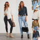 Denim Shirt 24 Years Europe and America Cross-border Amazon Autumn Leisure Lapel Single-breasted Women's Long Sleeve Denim 16810