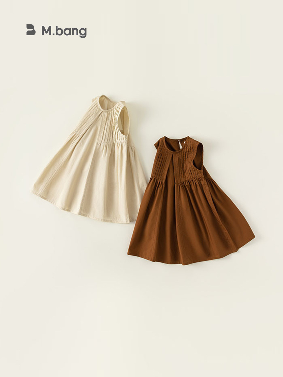 S.A.R. Ropa de niños para niñas simple color sólido vestido de niña sin mangas de verano nuevo vestido de niños de verano