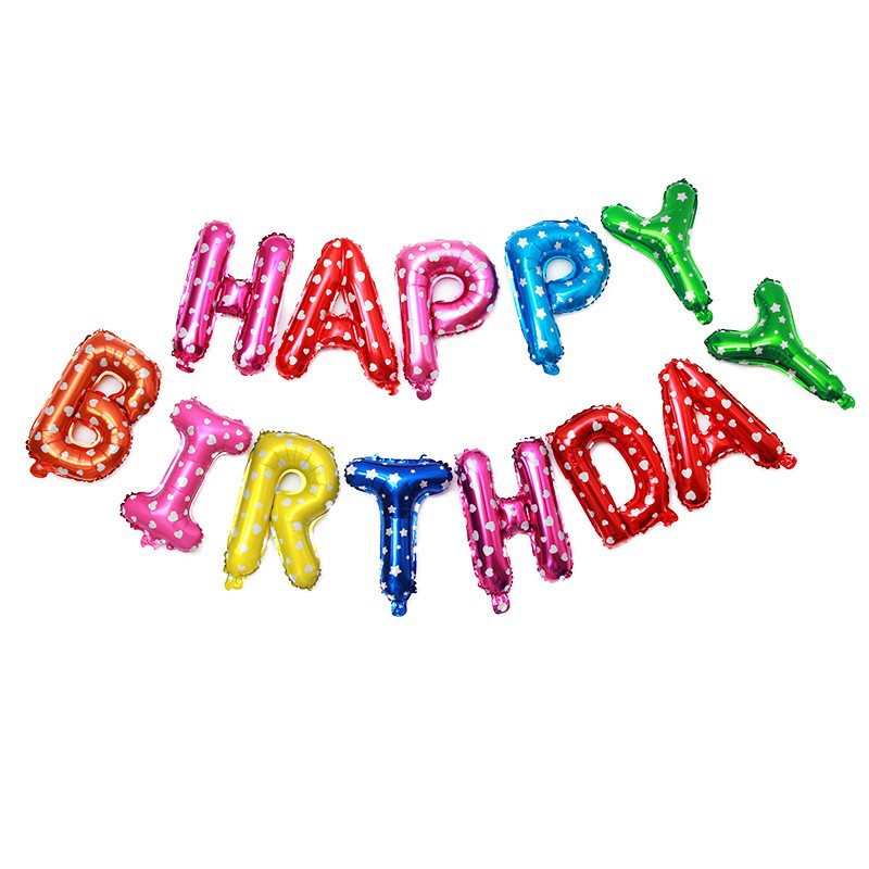16 pulgadas película de aluminio inglés letras de cumpleaños globo HB feliz cumpleaños set de globo decoración de fiesta de cumpleaños