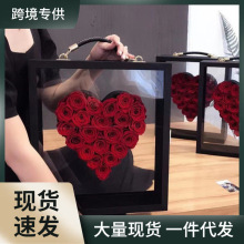 女神节礼物黑骑士花箱米奇爱心保鲜玫瑰花永生花礼盒送女友老婆