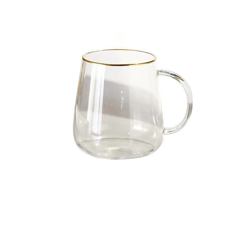 Mango creativo Taza de café de vidrio Guanshan Taza de agua para el hogar Taza de desayuno Taza de cerveza de bar Taza de té de jugo