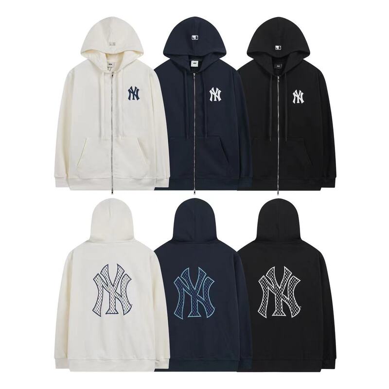 Mlb Spring & Fall New Embroidered Logo Hooded Zipper Casual Sports Versatile Cardigan Sweatshirt Jacket for Men and Women