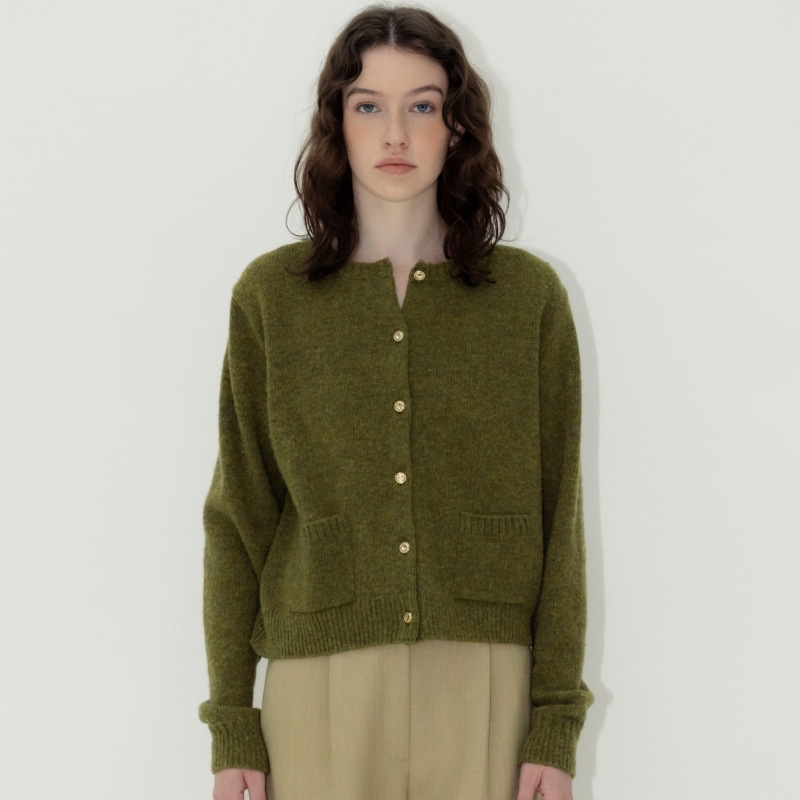 in stock Mina Sweater Cardigan Women's 2024 Autumn and Winter Design Sense Niche Wool Knitted Jacket