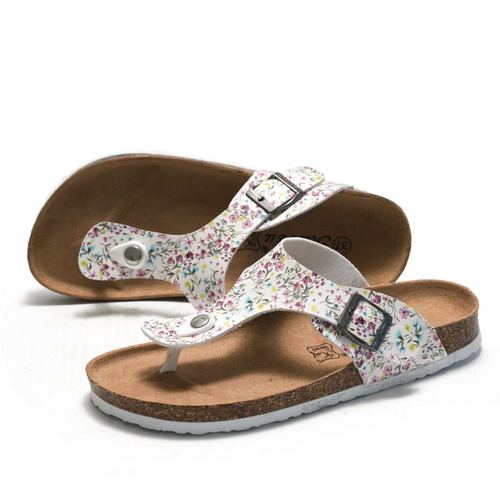 RuiZu 2024 new summer women's cork slippers trendy student beach water soft sandals flip-flops cross-border