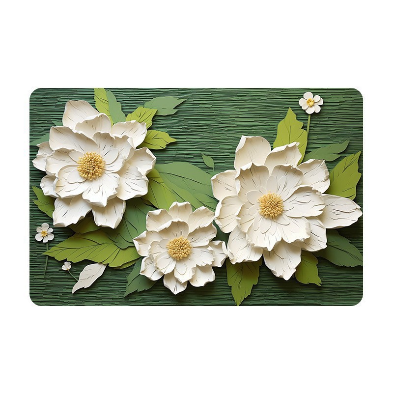 Alfombrilla de barro de diatomeas de flores tridimensionales de lujo ligero transfronterizo, alfombrilla de baño, alfombrilla de pie absorbente y antideslizante para el hogar, alfombrilla de entrada