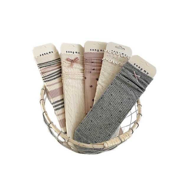 New straight board socks spring and summer pink Korean version jk…
