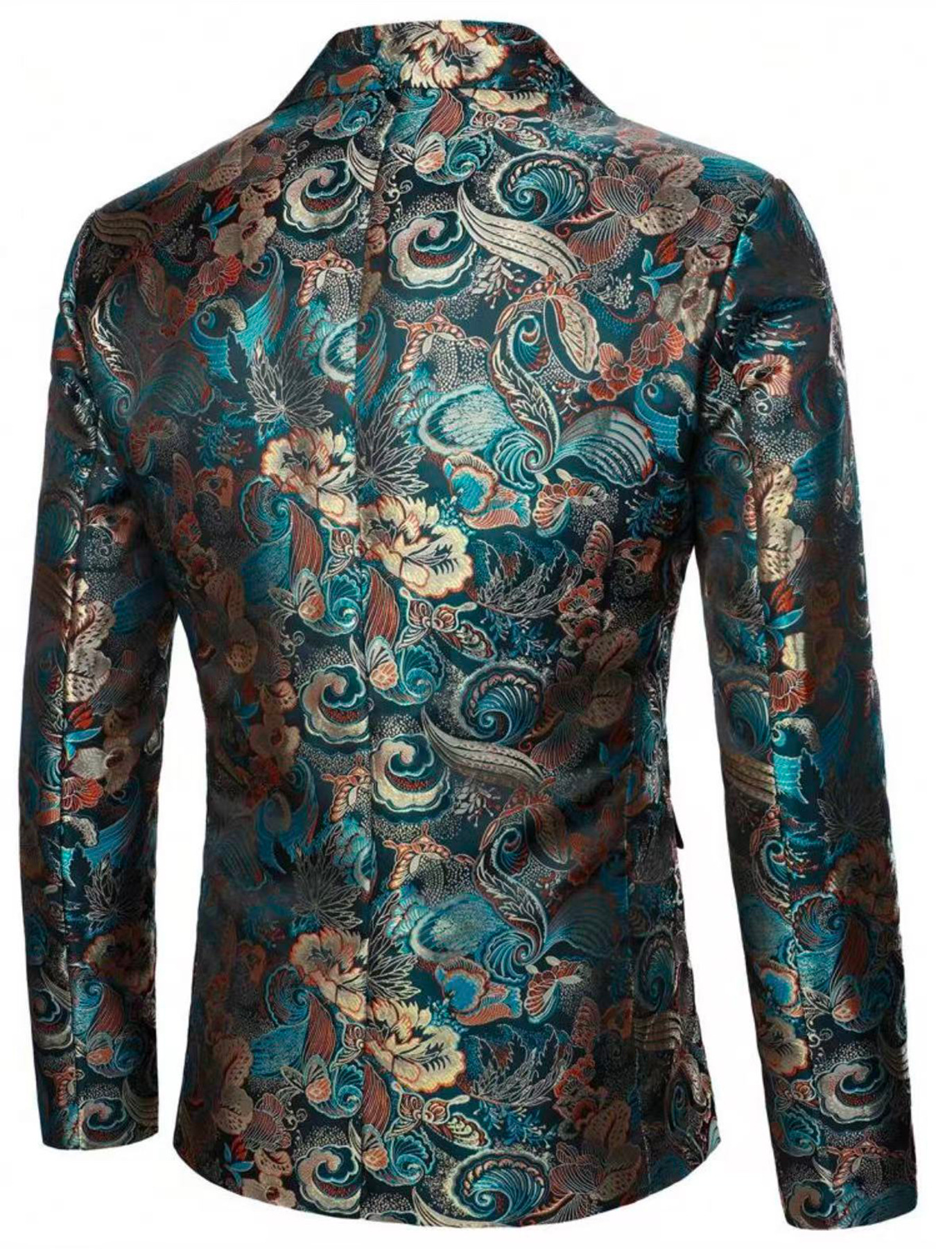 Herren Slim Fit Sakko Mit Blumenmuster Für Business Und Freizeit_voghion.com