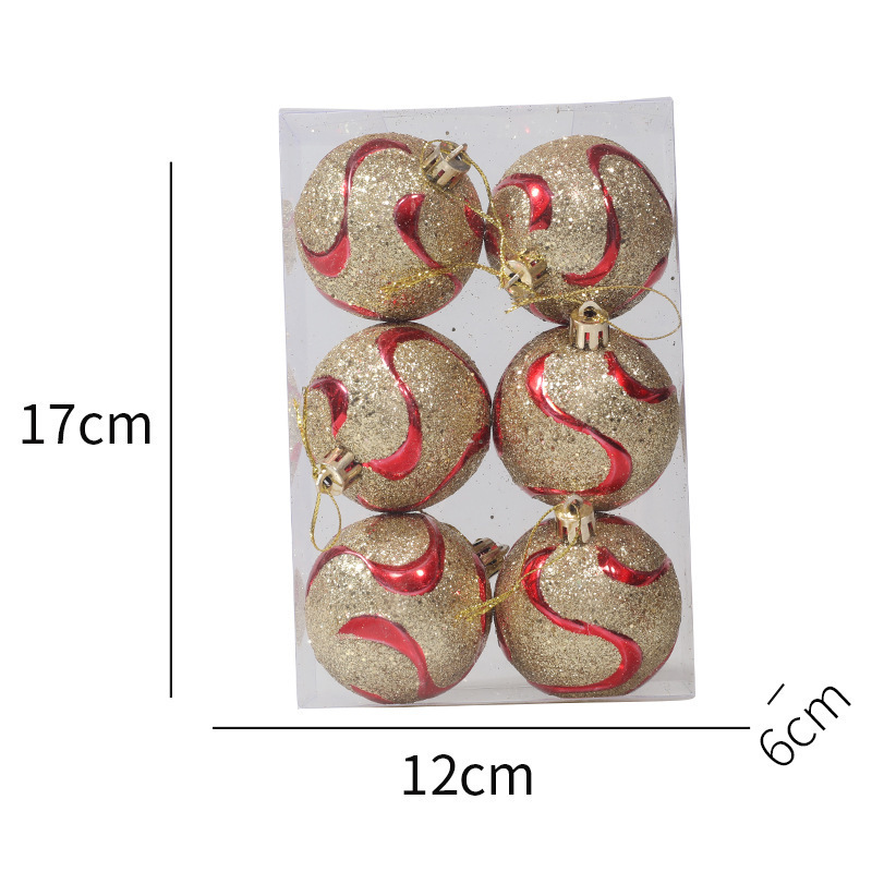 6cm色絵クリスマスボール飾り道具手描きクリスマスボールプラスチックメッキボールクリスマスツリー飾り卸売り|undefined