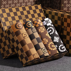 GD男士內褲純棉平角經典個性格子印花運動短褲批發GDAD禮盒裝