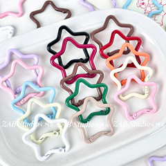 彩色星星烤漆金属弹簧扣包挂钥匙扣头串珠手工diy材料饰品配件
