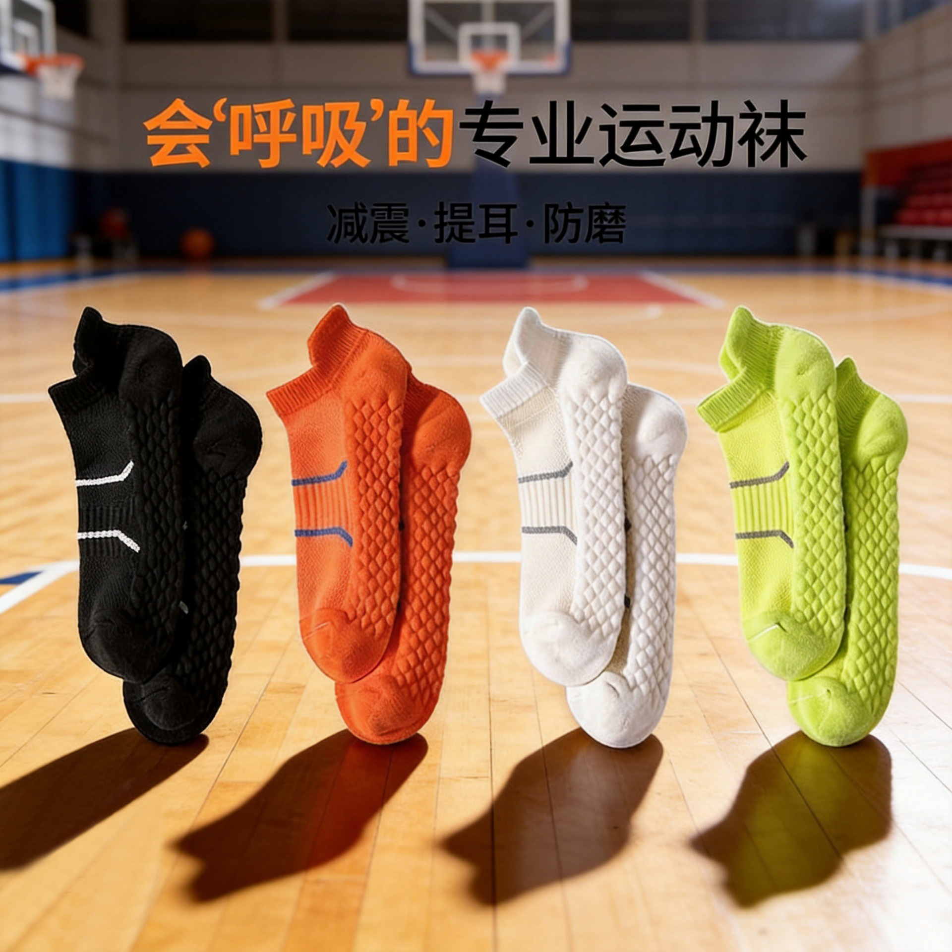 Calcetines para hombre y mujer, calcetines deportivos, calcetines para correr al aire libre, calcetines antideslizantes con parte inferior de toalla antiolor y absorción de impactos, calcetines antideslizantes con parte inferior de toalla image 3