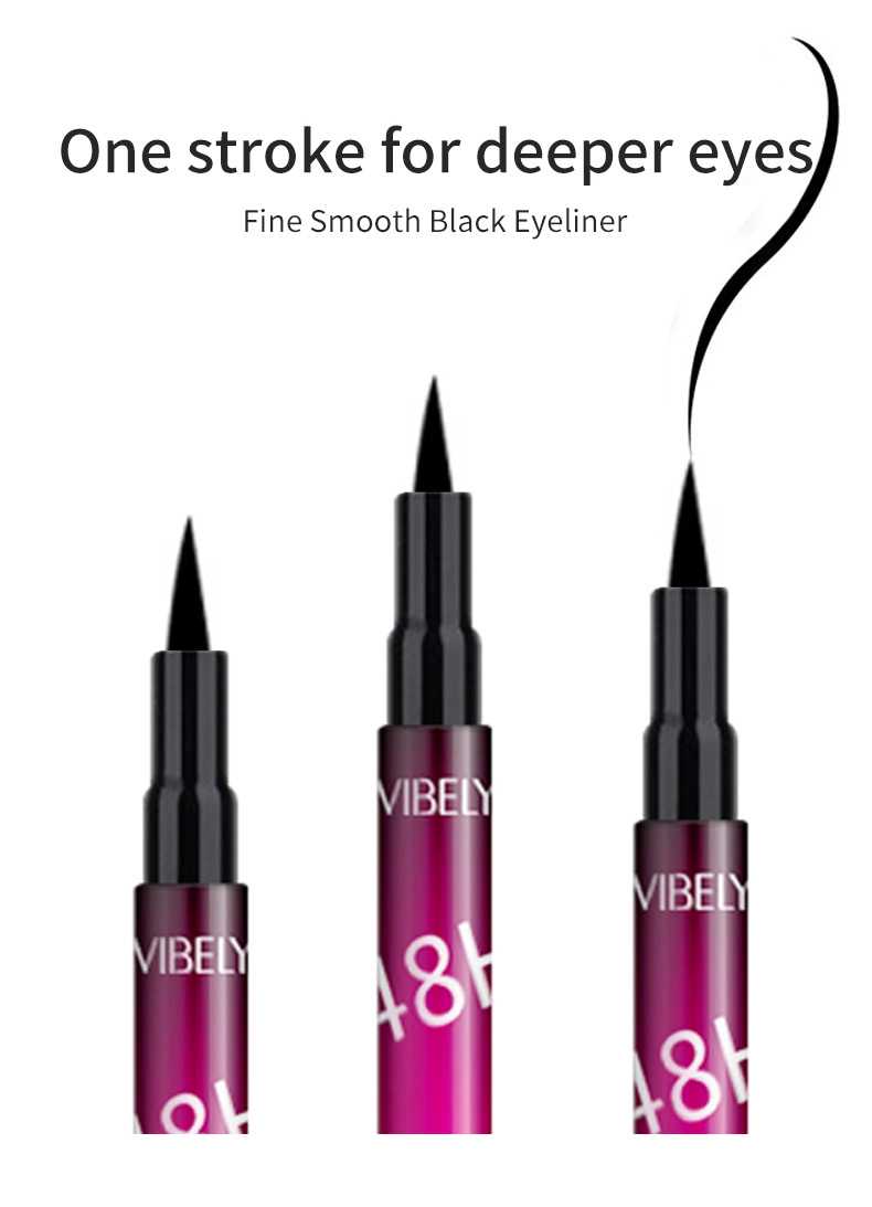 VIBELY Cross-border Black Waterproof, oil-resistant, non-smudging eyeliner, extremely fine, smooth, quick-drying and long-lasting eyeliner liquid undefined