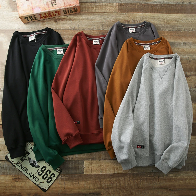 Прилив бренда Port Wind! HK прилив тяжелый! Рукав реглан сплошной цвет Терри пуловер случайный свитер свободный осенний пуловер мужчины