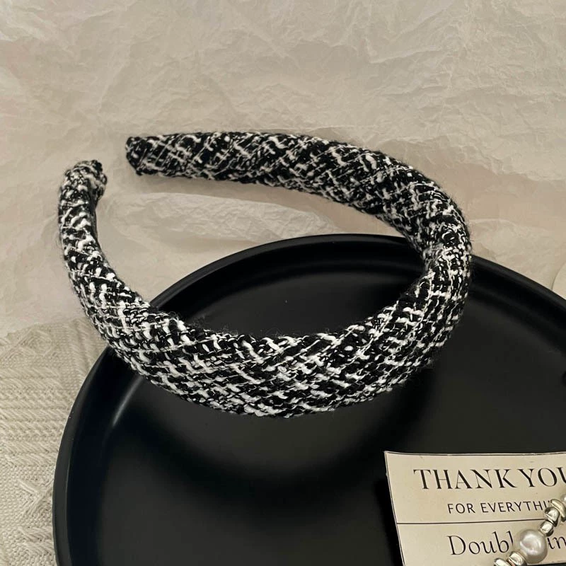 Ободок (стиль Chanel) — черная лента и широкий палитра цветов, элегантный корейский дизайн