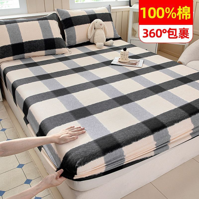 100% algodón cama de cama de algodón una sola pieza cubierta de cama casera todo incluido colchón antideslizante cubierta de cama nuevo tipo