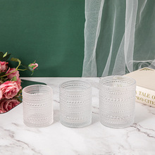 北欧创意玻璃笔筒 小众装饰摆件 玻璃烛台蜡杯 桌面收纳 灌蜡蜡杯