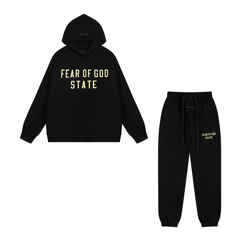 FOG ESSENTIALS Temporada 10 Impresión de letras de estilo americano Suéter Suelto Set de moda masculina Transfronterizo image 11