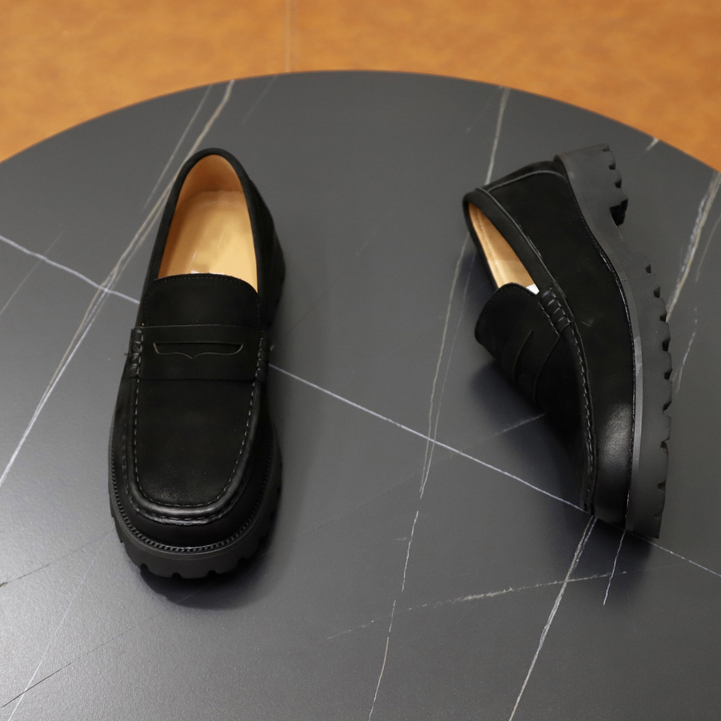 Quality Shoes Spring Summer New Retro Old Money Style Loafers Big Toe Brown Suede Shoes Men_vogvips.com
