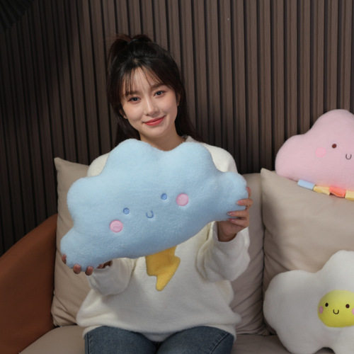 Cartoon style cloud creative special-shaped plush pillow living room sofa car travel dual-purpose seat waist cushion