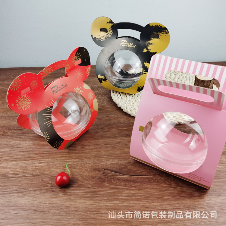 Caja de embalaje de pastel de cumpleaños de San Valentín caja de cristal transparente Bola de mousse de Navidad huevo de coco fruta caja de embalaje de pesca