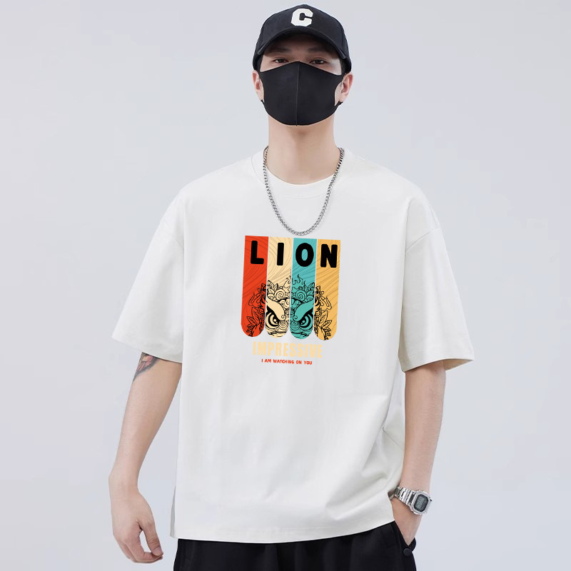 Summer new heavy 250G short sleeve loose round neck T-shirt men's T-shirt tide brand half sleeve Korean T-shirt base shirt Summer new heavy 250G short sleeve loose round neck T-shirt men's T-shirt tide brand half sleeve Korean T-shirt base shirt